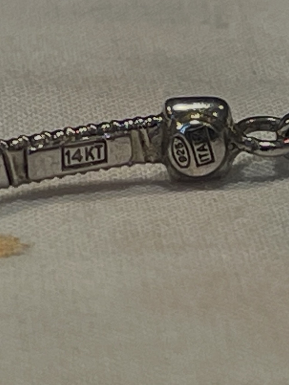 Milor Sterling Silver and 14k Yellow Gold Bracelet with CZ Station - Picture 16 of 17